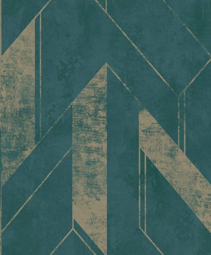 Non-Woven Wallpaper Pattern geometric green Metallic 