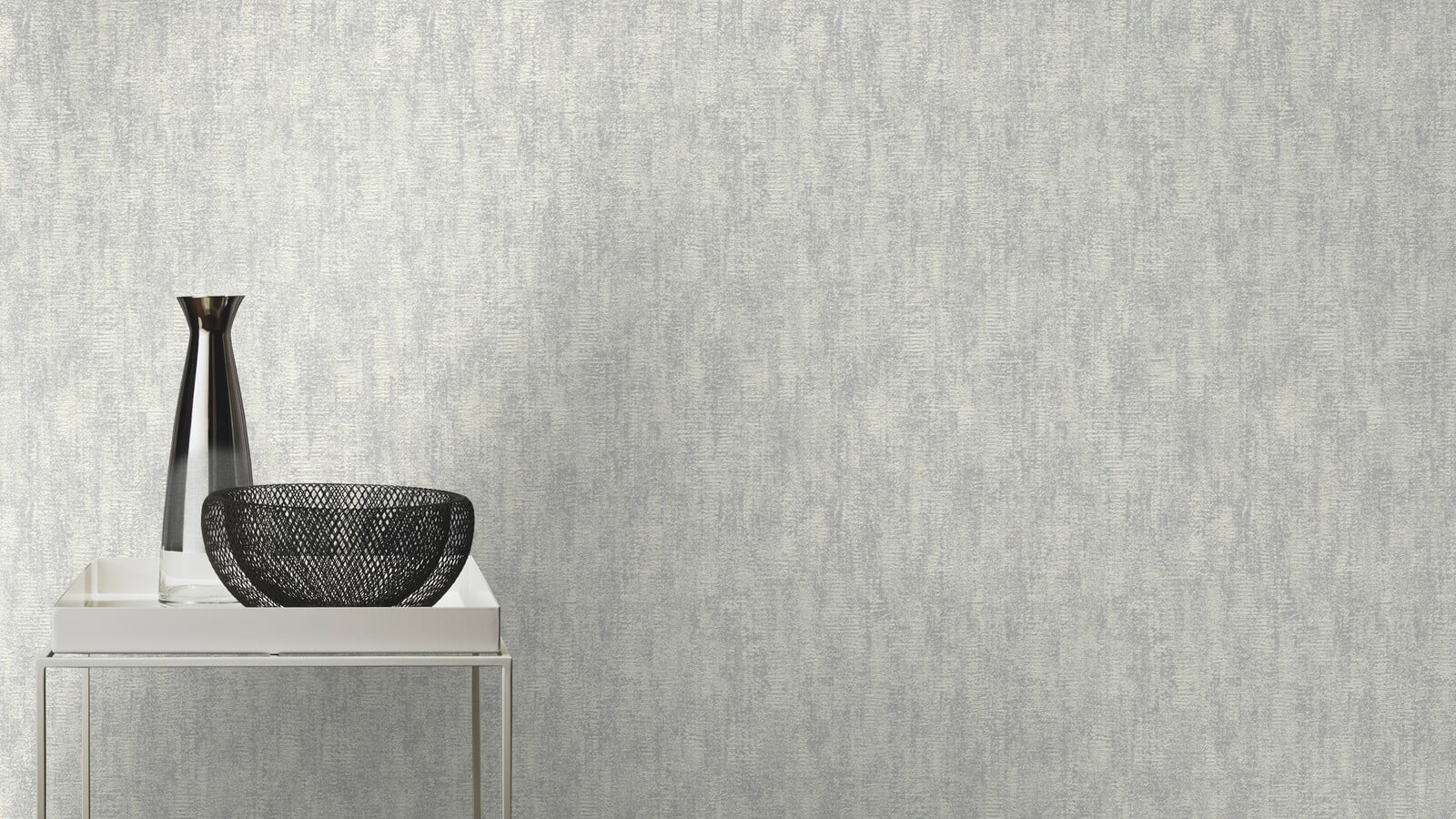 Non-woven wallpaper Rasch silver grey white concrete look