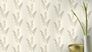 Non-woven wallpaper Rasch beige grey stripes leaves 651027 3
