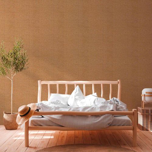 Non-woven wallpaper texture brown copper metallic 38597-5