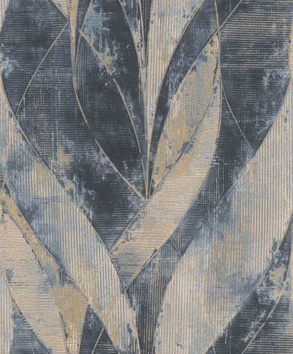 Non-woven wallpaper plants leaves blue 520064 Rasch