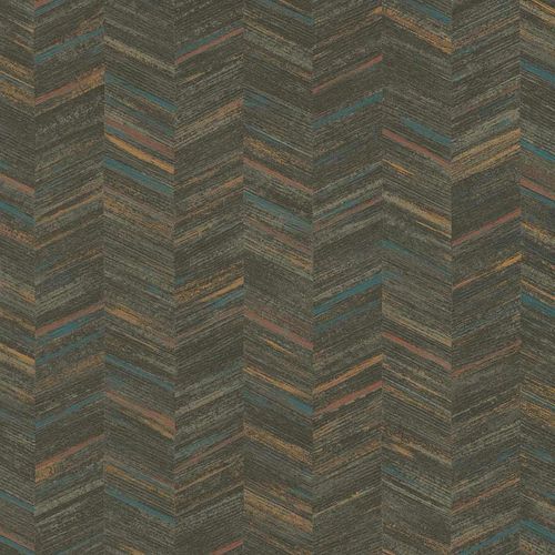 Wallpaper non-woven brown gray zigzag 383092