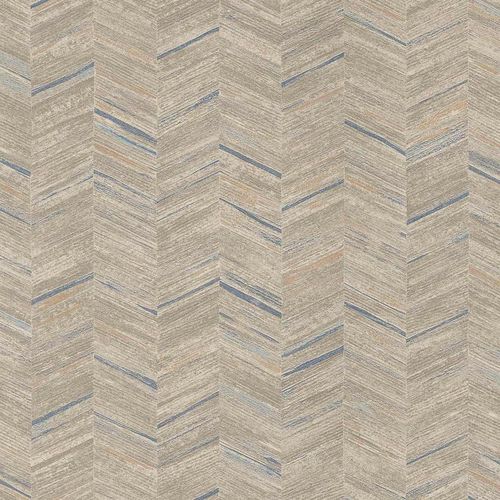 Tapete Vlies Beige Blau Zickzack 383095 AS Geo Effect