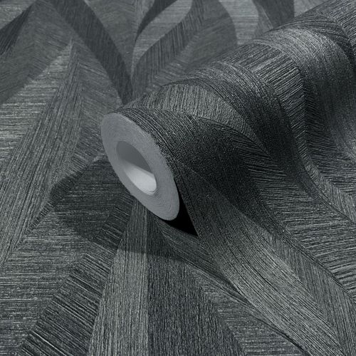 Papis Loveday Wallpaper 86724 wave pattern anthracite