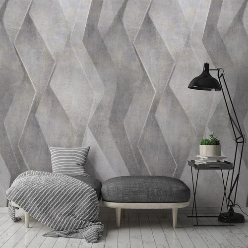 Grandeco non-woven wallpaper A42801 plaster optics gray