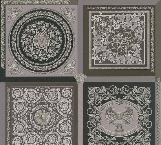 Versace non-woven wallpaper 38704-4 Tile Optics Black Grey