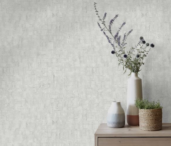 Non-woven wallpaper Erismann structured grey metallic