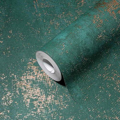 AS Creation non-woven wallpaper monochrome green copper