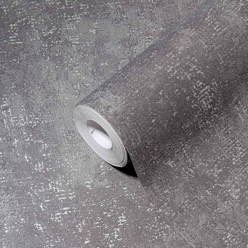 AS Creation non-woven wallpaper monochrome gray silver