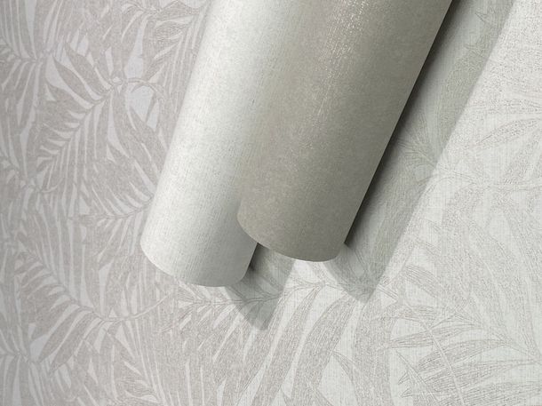 Marburg non-woven wallpaper white pearl beige ferns 34002