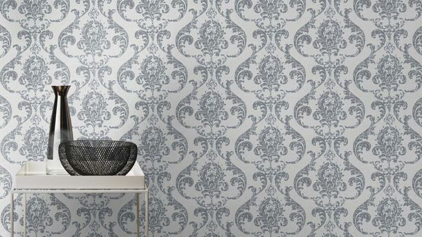 Rasch non-woven wallpaper gray silver ornaments 315615