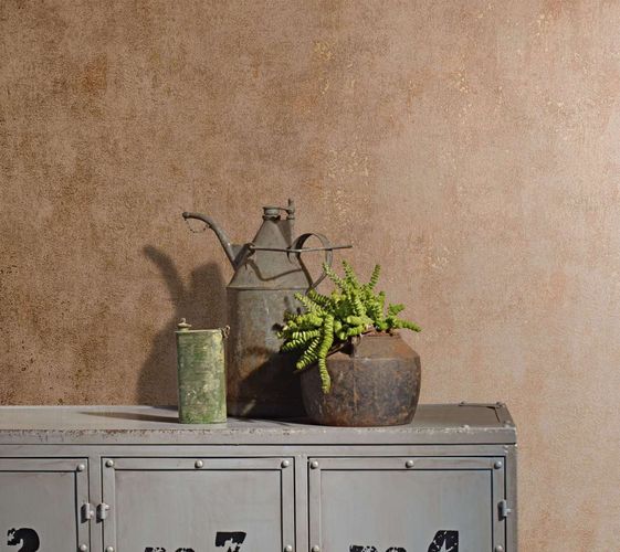 Non-woven wallpaper Marburg brown copper concrete look