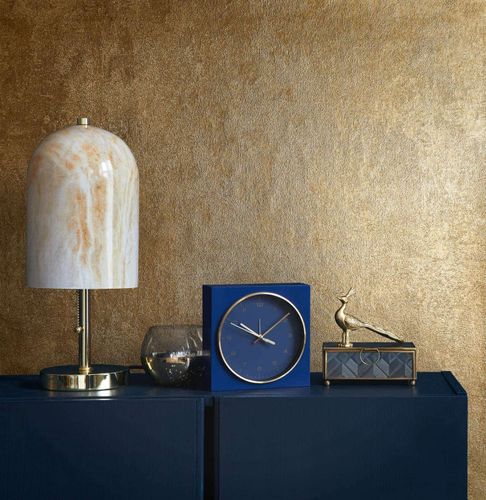 Non-woven wallpaper Marburg gold plain metallic 34280