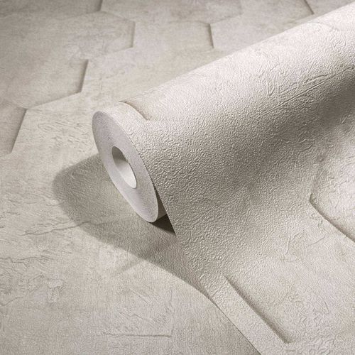 Non-woven wallpaper beige grey honeycomb Marburg 34158