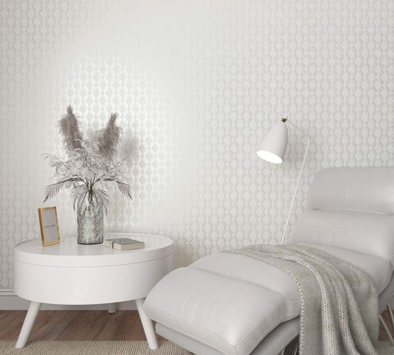 Non-woven wallpaper 33651 graphic white silver Marburg