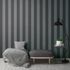 Non-woven wallpaper 39029-4 mottled black grey stripes 1