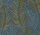 Non-woven wallpaper 39038-7 petrol yellow gloss ferns 2