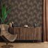 Non-woven wallpaper brown gold metallic leaves 39090-4 1