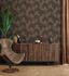 Non-woven wallpaper brown gold metallic leaves 39090-4 4