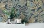 Non-woven wallpaper blue gold metallic tropical 39095-5 5