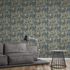 Vliestapete Blau Gold Metallic Pflanzen Tropisch 39095-5 7