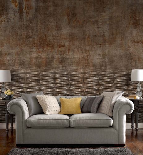 Rasch photo wallpaper 429770 diamonds metal brown grey