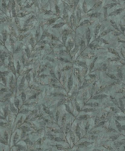 Rasch non-woven wallpaper 315042 leaves green gold metallic