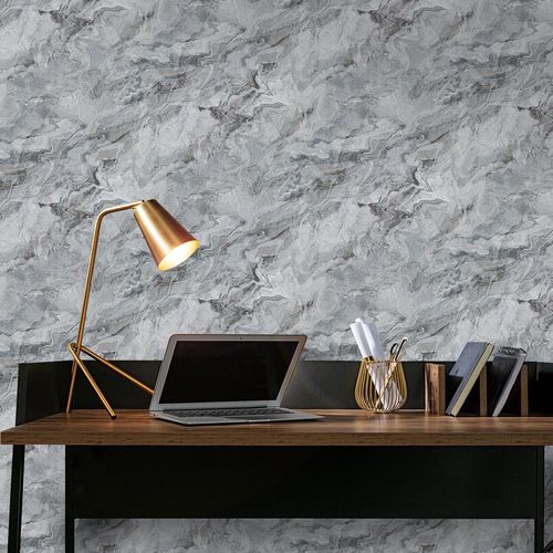 Vliestapete Marmor Optik Grau Silber Metallic 10318-47 