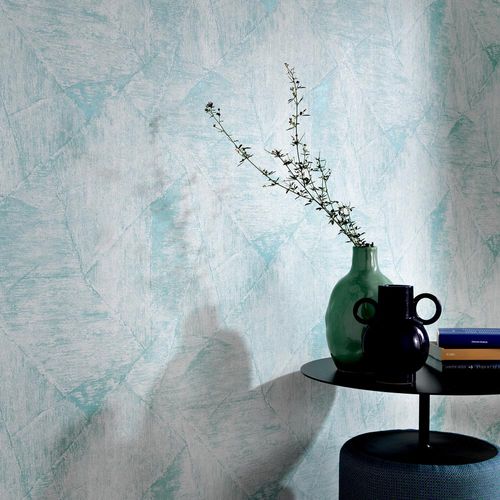 Non-woven wallpaper texture light blue metallic 10319-18