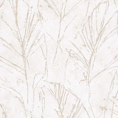 Non-woven wallpaper floral beige gold metallic 10321-02