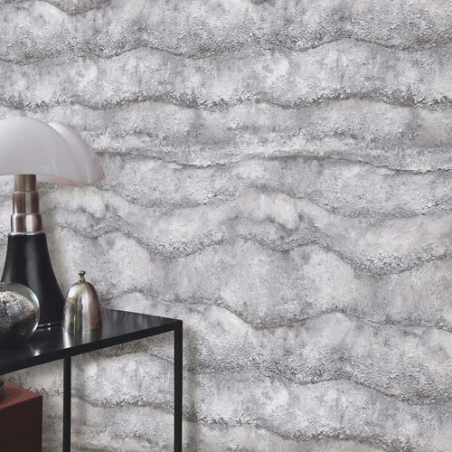 Non-woven wallpaper concrete look grey blue 10299-47