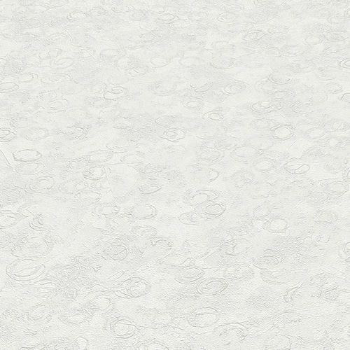 Non-woven wallpaper Elle circles white silver metallic 10334-01