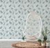 Non-Woven Wallpaper Floral Linen Look Turquoise grey 47451 4