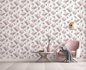 Non-woven wallpaper flowers drawing white pink green 47472 1