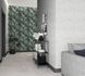 Non-woven wallpaper floral stone look green grey 47477 6