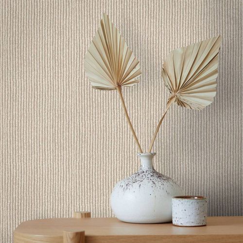 Non-woven wallpaper 3D look braided pattern beige 47484