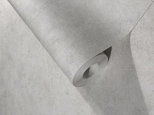 Non-Woven Wallpaper Plain texture grey White Metallic 33163