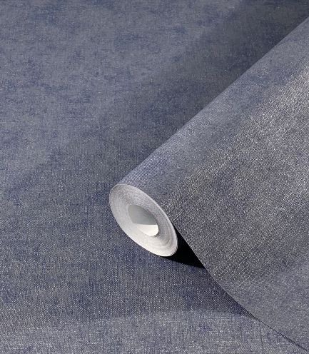 Non-Woven Wallpaper Plain texture Dark Blue Metallic 33171