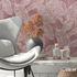 Non-woven wallpaper leaf pattern lilac grey 38663-4 1