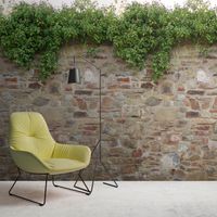 Digitaldruck Stein Mauer Efeu Beige Braun Grn 39247-1