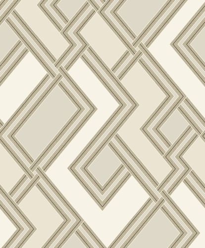 Vliestapete Art Deco Muster Beige Gold Metallic 177505