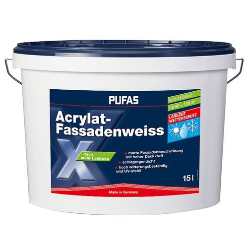 PUFAS Acrylat-Fassadenweiss Langzeit-Wetterschutz