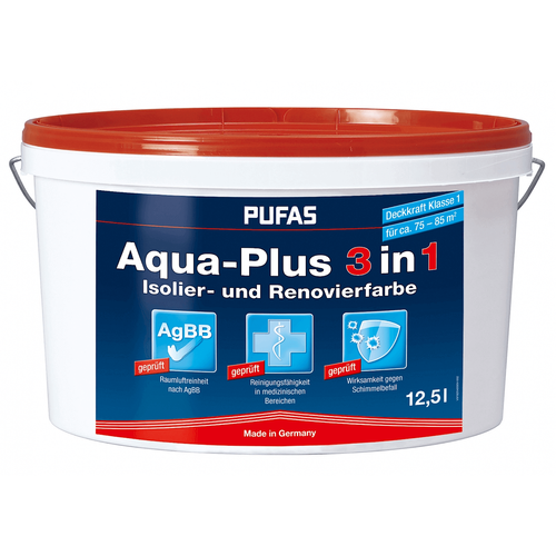 PUFAS Aqua-Plus 3 in 1 Isolier- und Renovierfarbe