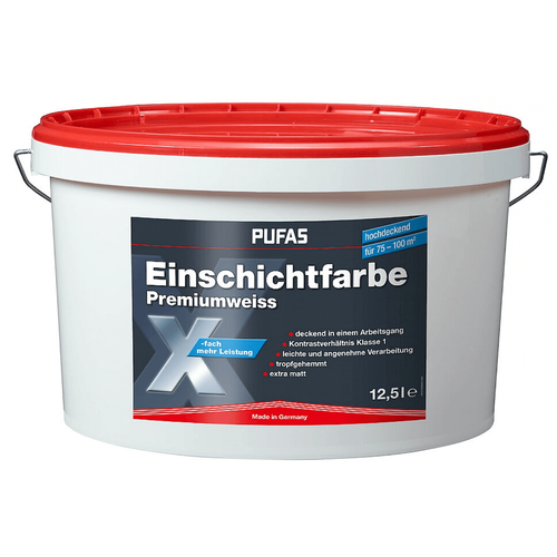PUFAS Einschichtfarbe Premiumweiss 12,5L