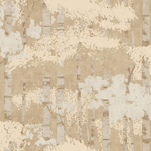 Non-Woven Wallpaper Forest Beige Cream Gold Metallic A62702