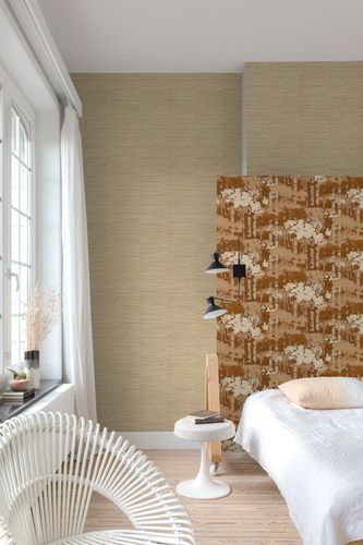Non-woven wallpaper forest brown beige gold metallic A62703