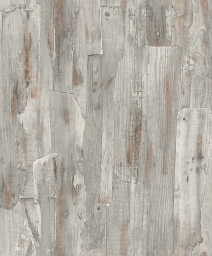 Non-Woven Wallpaper Rustic Wood Look grey Brown A62801