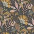 Non-woven wallpaper leaves tropics black pink yellow A63803 1