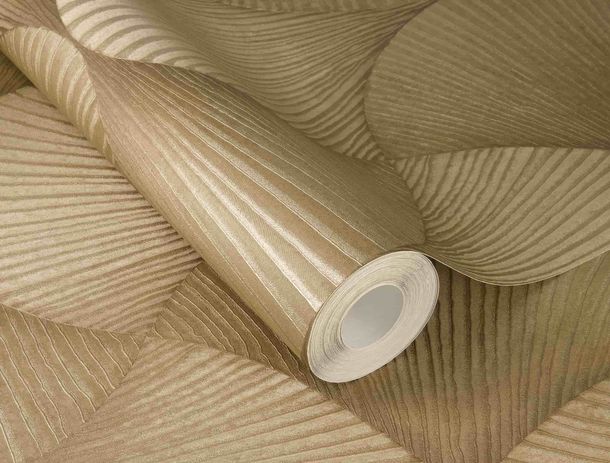 Rasch non-woven wallpaper art deco gold metallic 608243