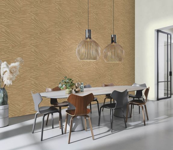 Rasch non-woven wallpaper lines gold metallic 608311